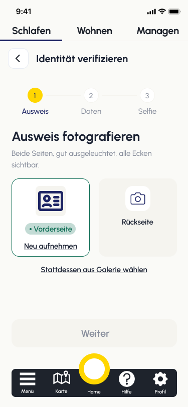 Anmeldebildschirm der Live-ocracy-App